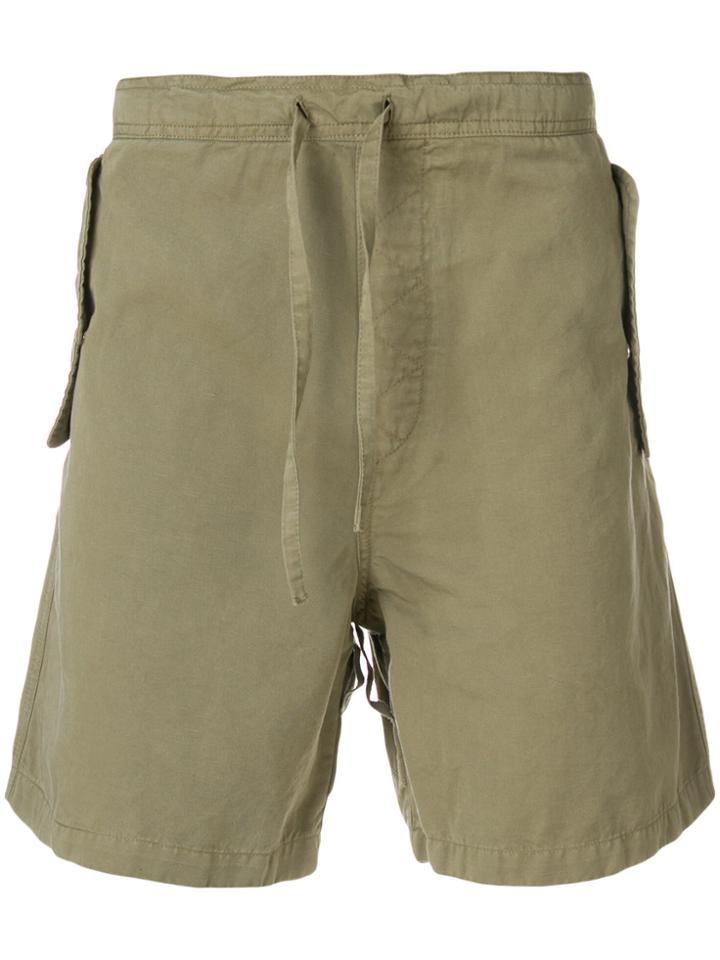 Ymc Back Pocket Embellished Shorts - Green