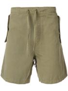 Ymc Back Pocket Embellished Shorts - Green