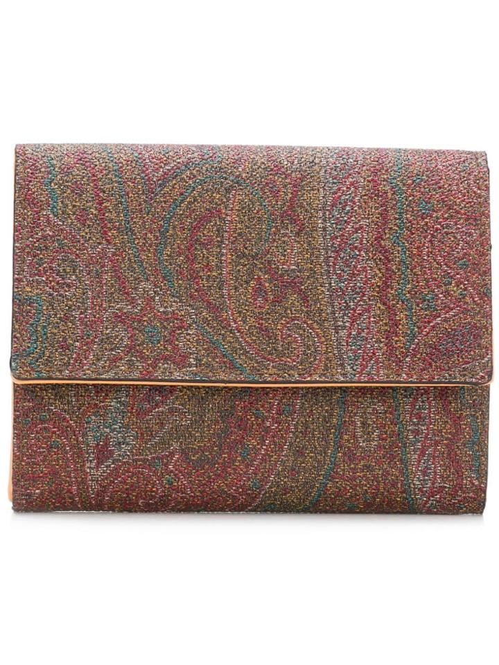 Etro Paisley Print Trifold Wallet - Brown