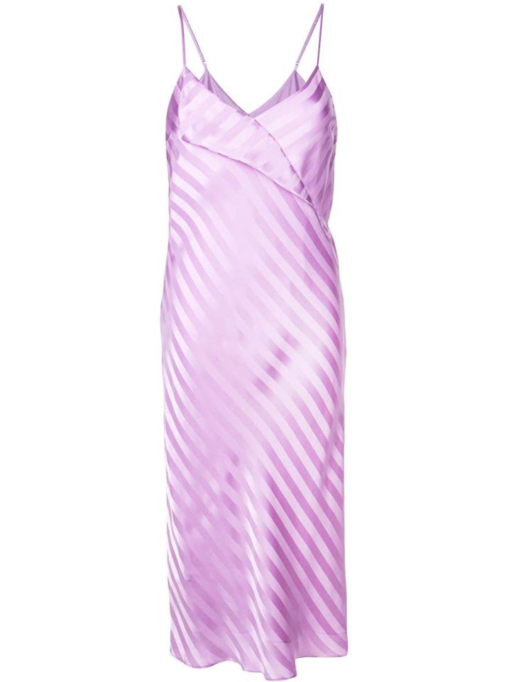Michelle Mason Striped Slip Dress - Purple