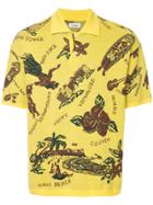 Coohem Aloha Print Jacquard Polo Shirt - Yellow