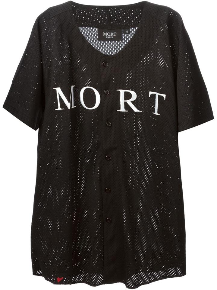 Mort X Swear Mort Mesh Baseball Shirt, Adult Unisex, Size: L, Black, Polyester