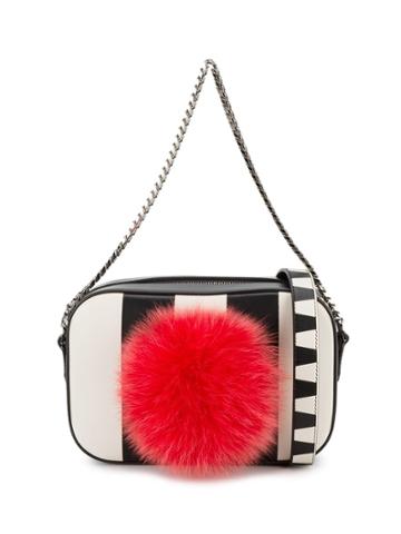 Les Petits Joueurs 'roy' Stripe Pom Shoulder Bag - Black