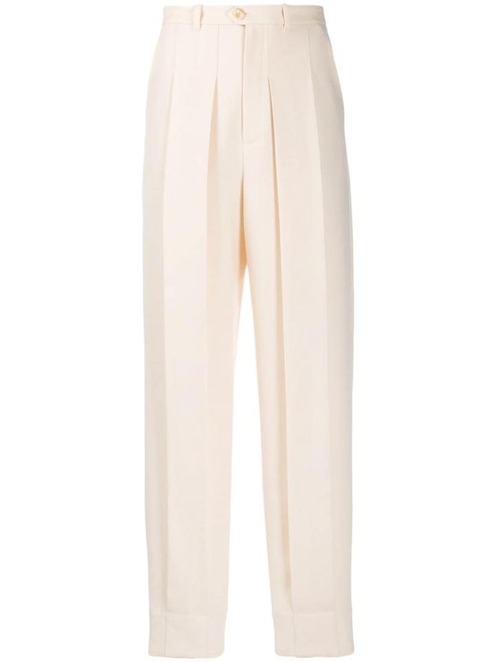 Gucci Pleated Wool Trousers - Neutrals