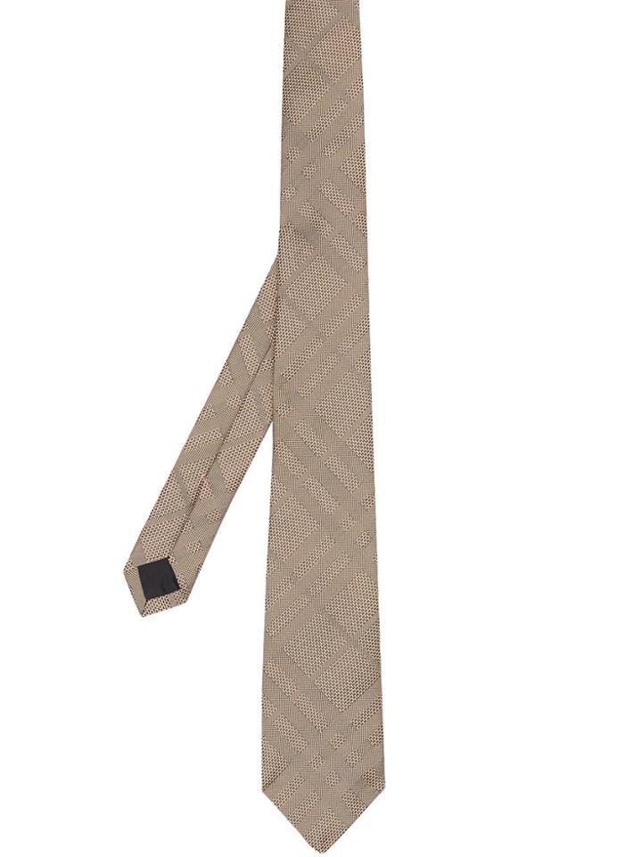 Burberry Classic Cut Check Silk Jacquard Tie - Neutrals