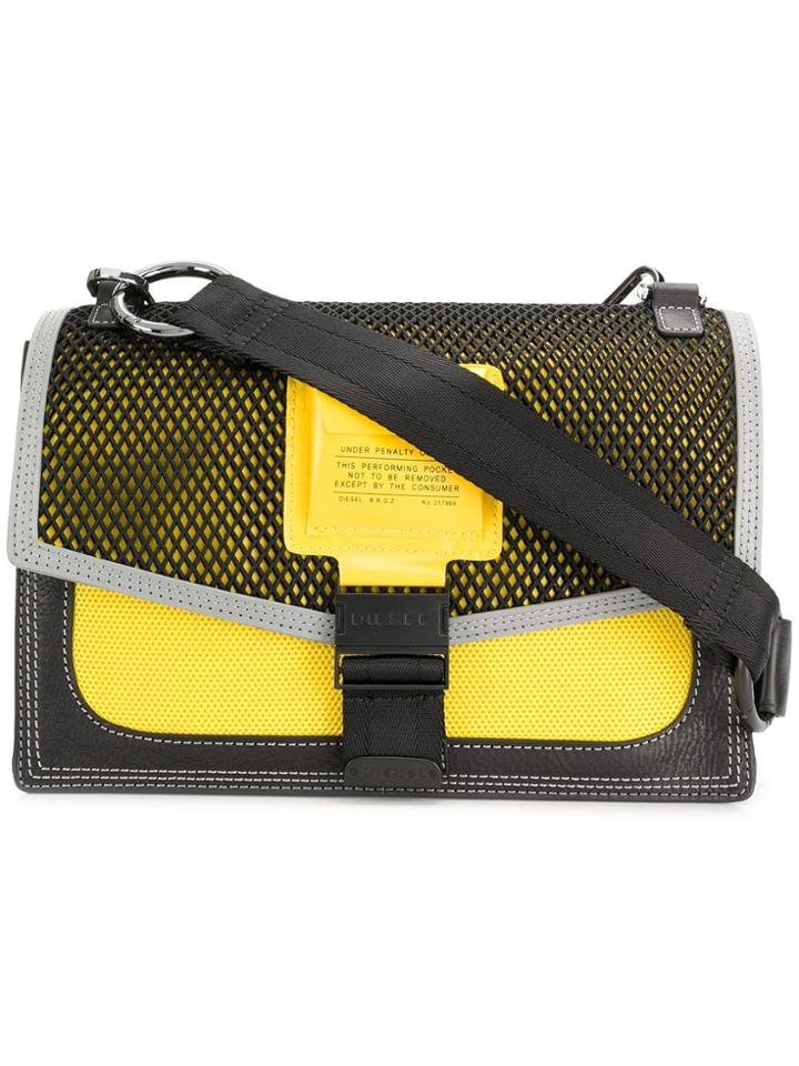 Diesel Mesh-panelled Cross-body Bag - Black