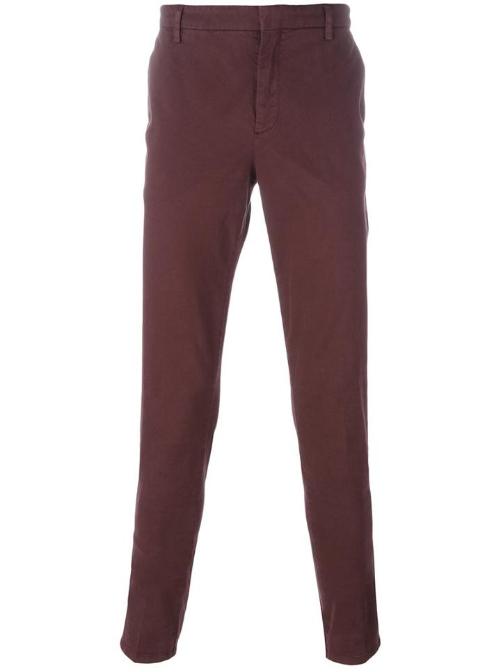 Kenzo Slim-fit Chinos, Men's, Size: 50, Red, Cotton/spandex/elastane