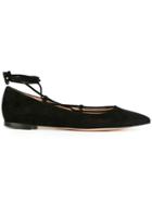 Gianvito Rossi Lace-up Ballerina Shoes - Black