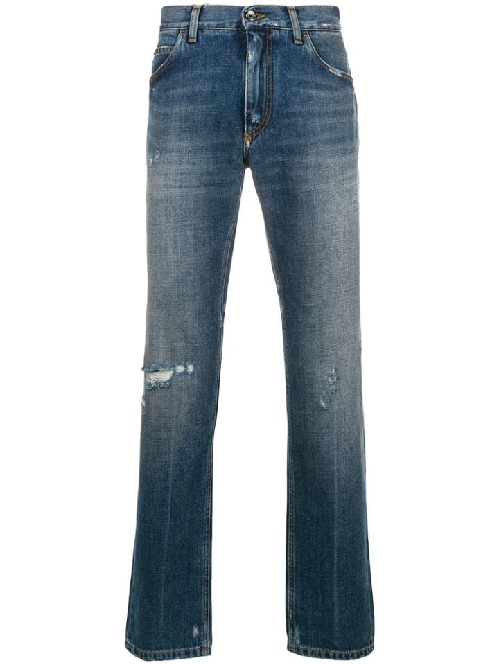 Dolce & Gabbana Distressed Design Jeans - Blue