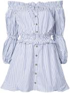 Caroline Constas - Bardot Peasant Dress - Women - Cotton - S, White, Cotton