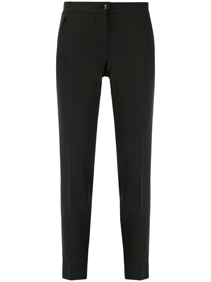 Lédition Slim Fit Cropped Trousers - Black