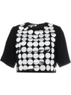 Mcq Alexander Mcqueen Metallic Disc Embellished Top, Women's, Size: 42, Black, Polyester