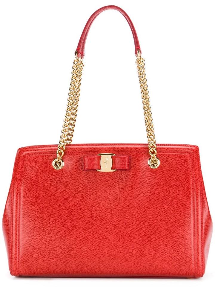 Salvatore Ferragamo Melike Leather Tote - Red