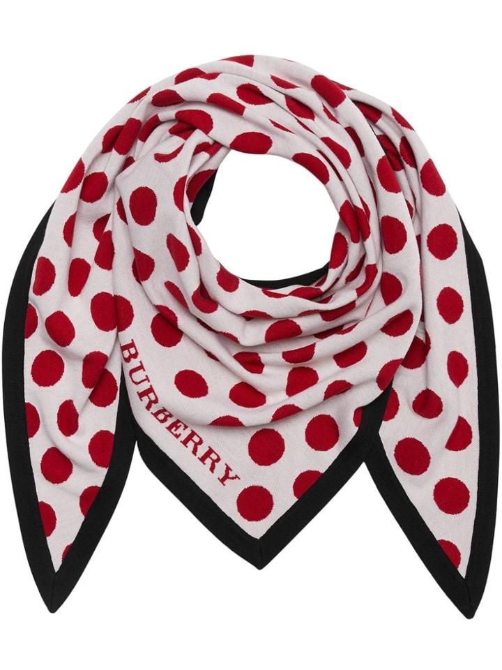 Burberry The Burberry Bandana In Spot Wool Blend - White