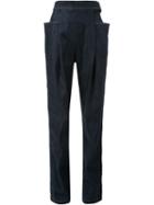 J.w. Anderson Pleated Straight Leg Jeans, Women's, Size: 6, Blue, Polyurethane/cotton