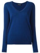 Twin-set V-neck Jumper, Women's, Size: Xl, Blue, Cotton/cashmere