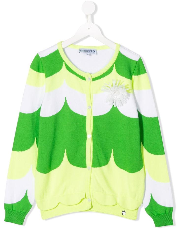 Simonetta Leaves Print Cardigan - Green