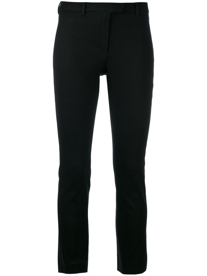 's Max Mara Slim-fit Cropped Trousers, Women's, Size: 38, Black, Cotton/polyamide/spandex/elastane