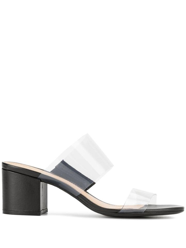 Schutz Clear Strap Mules - Black
