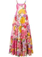Twin-set Floral Print Maxi Dress - Pink & Purple