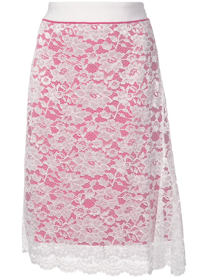Paco Rabanne Lace Detail Skirt - Pink & Purple