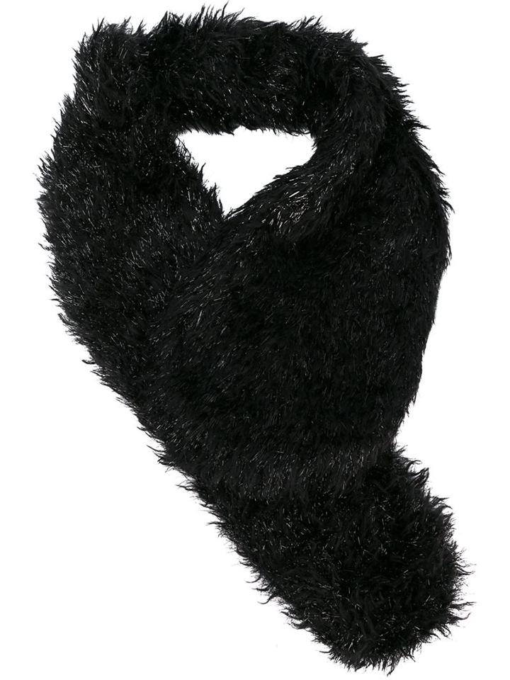 Simone Rocha Furred Scarf, Women's, Black, Polyamide/mohair/wool
