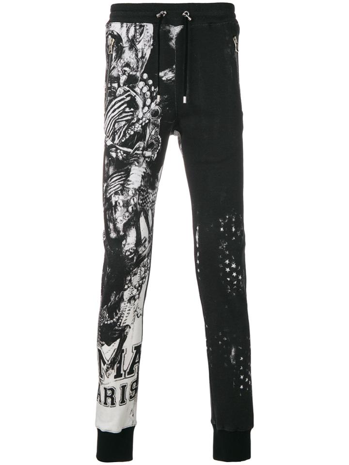 Balmain Printed Track Pants - Black