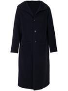 Mp Massimo Piombo Long Hooded Coat - Blue