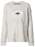 Raquel Allegra Eye Motif Oversized Sweater - Nude & Neutrals