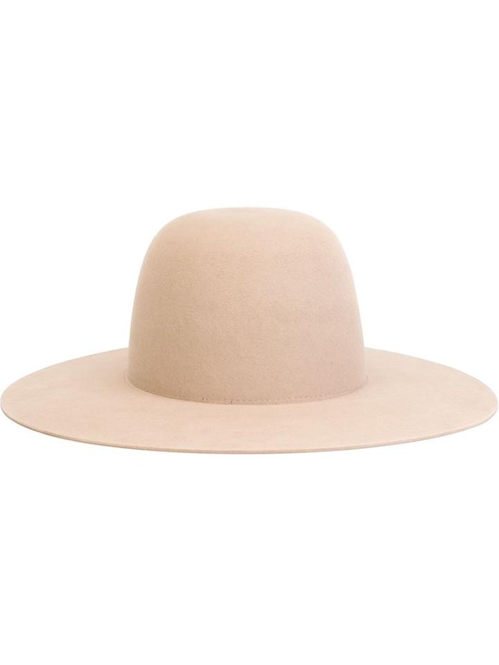 Off-white Wide Brim Hat, Men's, Nude/neutrals, Rabbit Fur