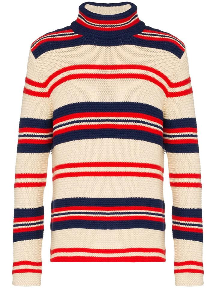 Gucci Rear Appliqué Striped Sweater - Red