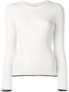 Sonia Rykiel Fitted Ribbed Jumper - White