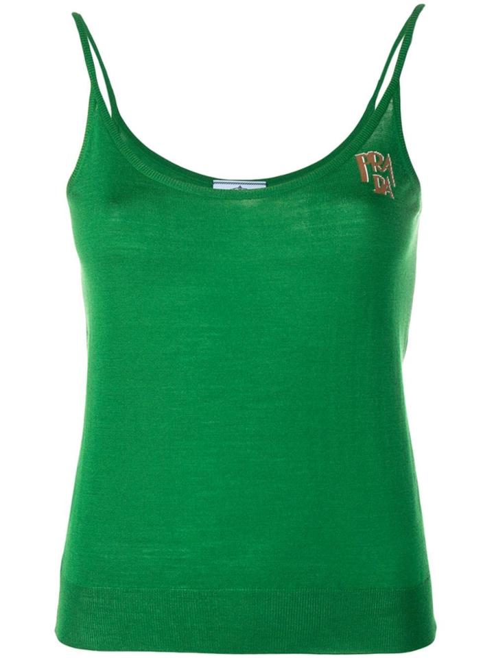 Prada Intarsia Knit Top - Green