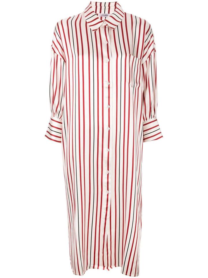 Anine Bing Striped Milly Shirt Dress - Red