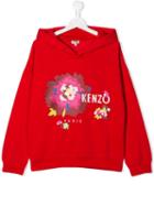 Kenzo Kids Flower Print Hoodie - Red