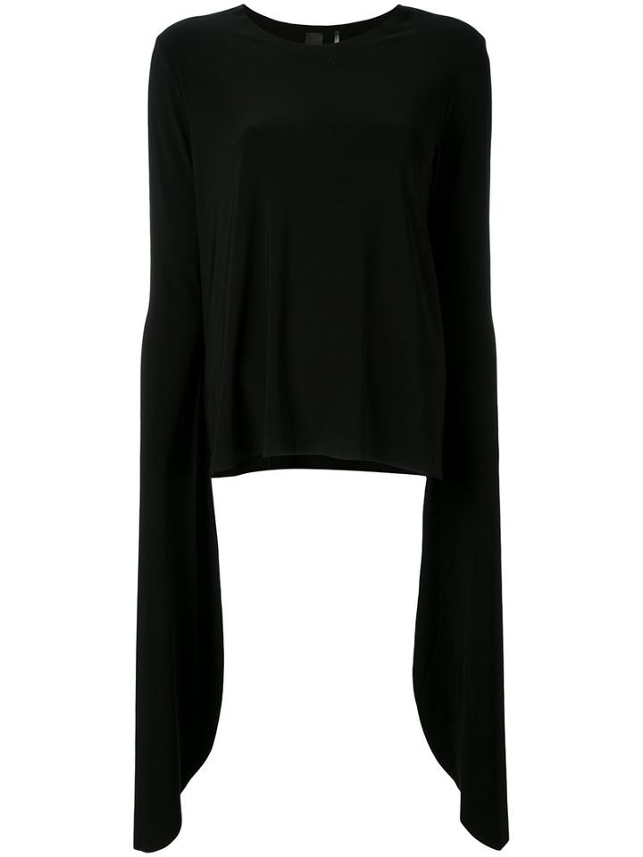 Norma Kamali - Elongated Sleeve Blouse - Women - Polyester/spandex/elastane - M, Black, Polyester/spandex/elastane