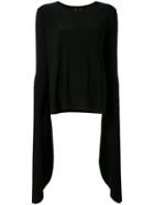 Norma Kamali - Elongated Sleeve Blouse - Women - Polyester/spandex/elastane - M, Black, Polyester/spandex/elastane