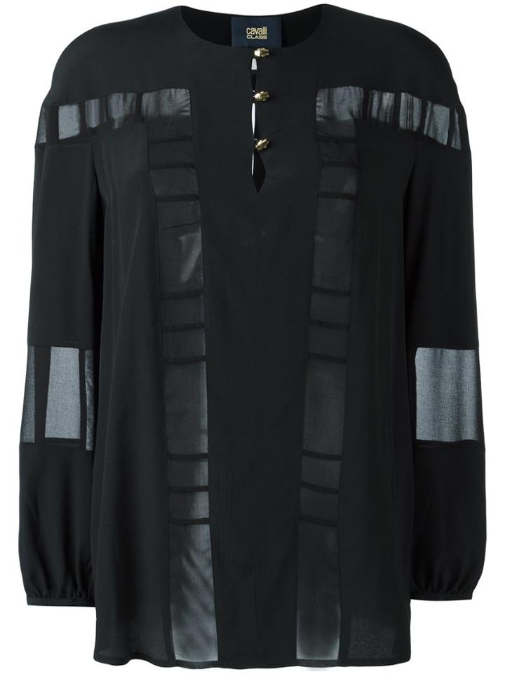 Cavalli Class Sheer Panel Blouse - Black