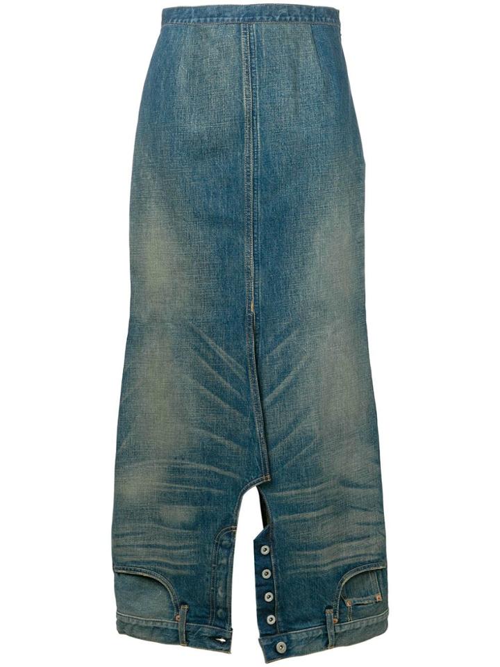 Junya Watanabe Denim Upside Down Skirt - Blue