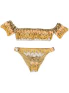 Mc2 Saint Barth Kids Patterned Knit Bikini - Gold