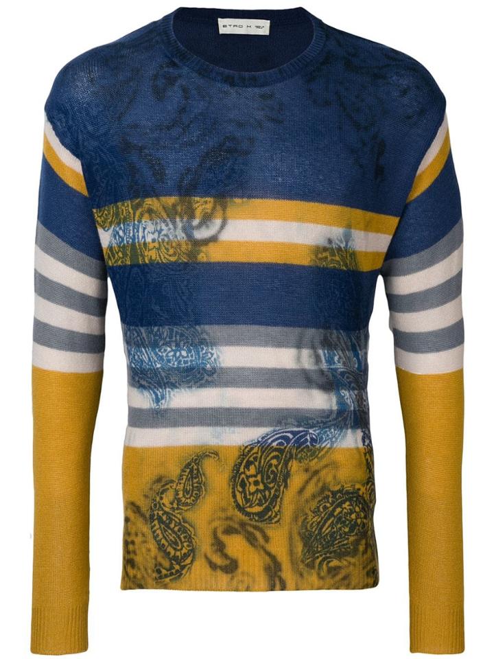 Etro Paisley Print Jumper - Blue