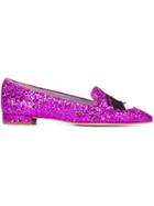 Chiara Ferragni Flirting Glitter Slippers, Women's, Size: 39, Pink/purple, Leather/pvc