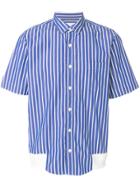 Sacai Striped Short Sleeve Shirt - Blue