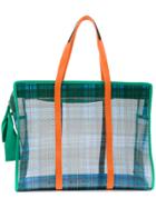 P.a.r.o.s.h. Check Mesh Tote - Green