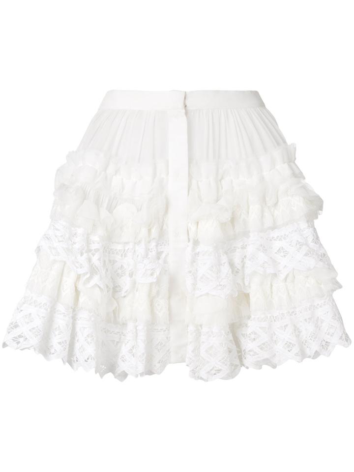 Wandering Ruffle Tulle Skirt - White