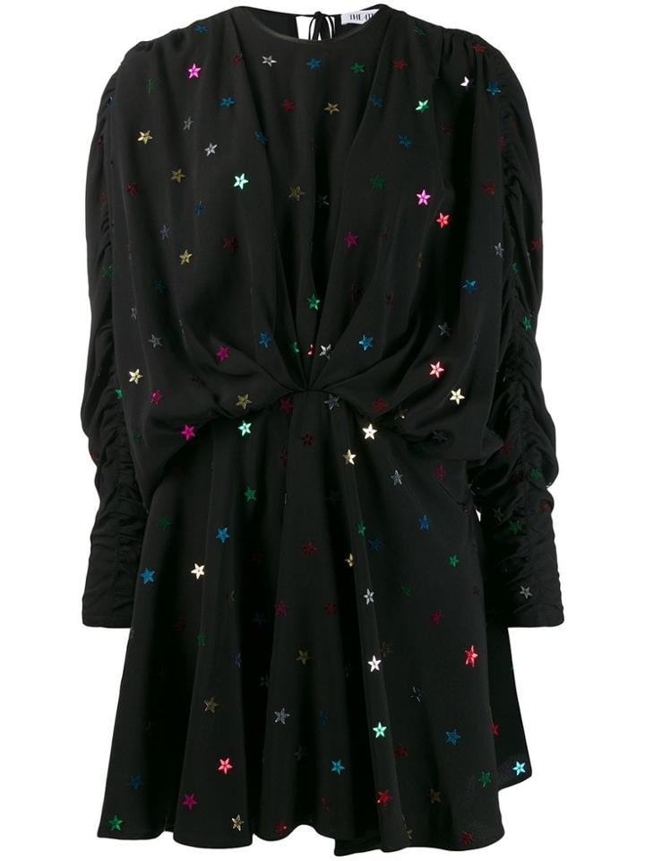 Attico Star Sequin Draped Mini Dress - Black