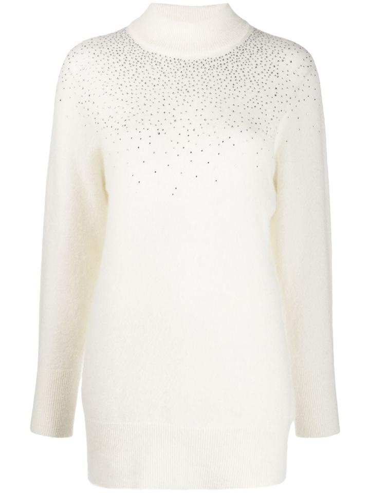 Blumarine Crystal Embellished Jumper - White