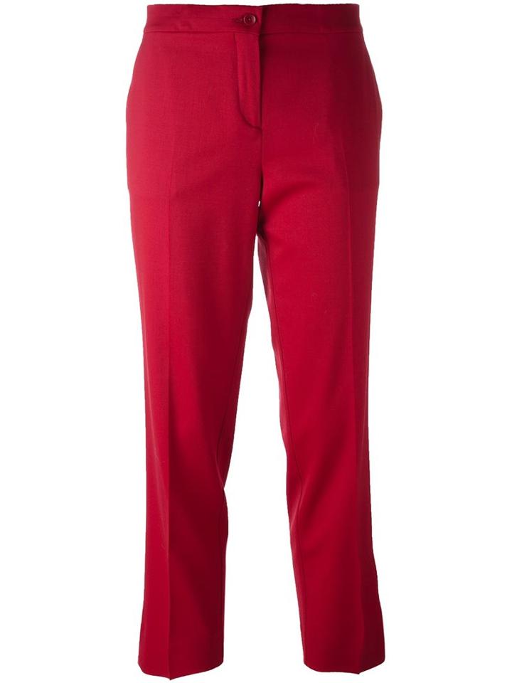 Etro Cropped Trousers, Women's, Size: 40, Red, Spandex/elastane/wool