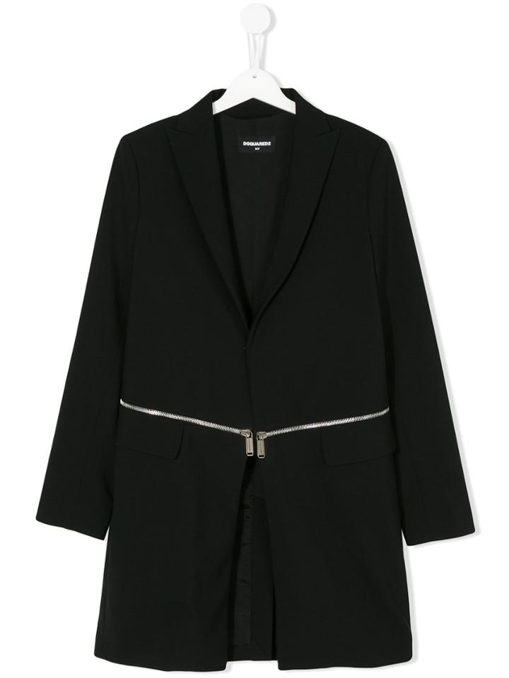 Dsquared2 Kids Zipped Longline Blazer - Black