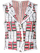 Thom Browne Grosgrain Macramé Modular Vest - White